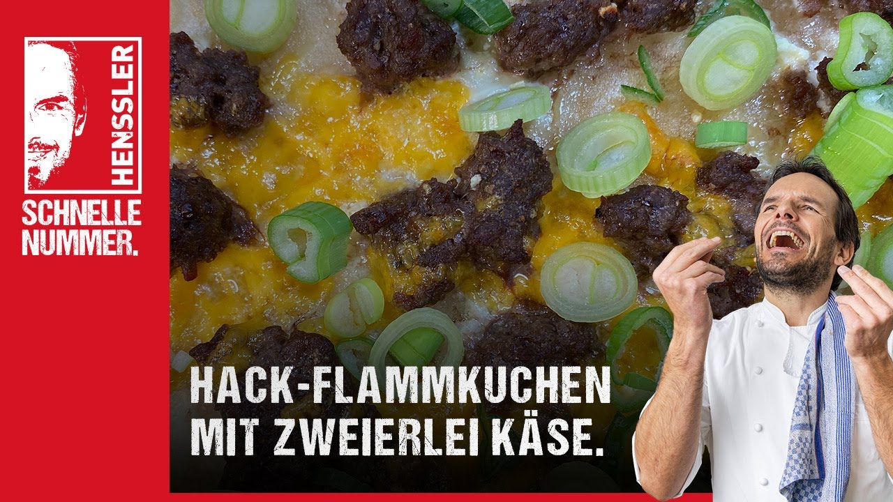 Schnelles Hack-Flammkuchen mit Zweierlei Käse Rezept von Steffen Henssler