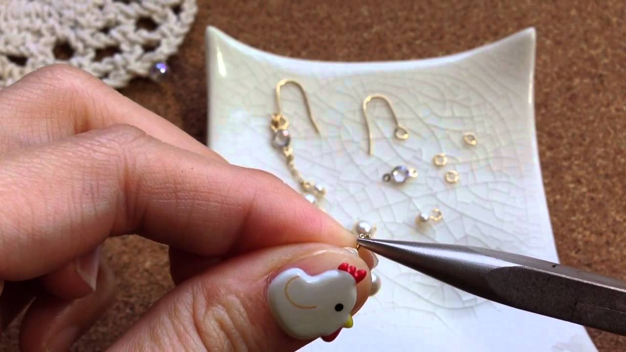 DIY Accessories 簡単！プチパールロングピアス　作り方