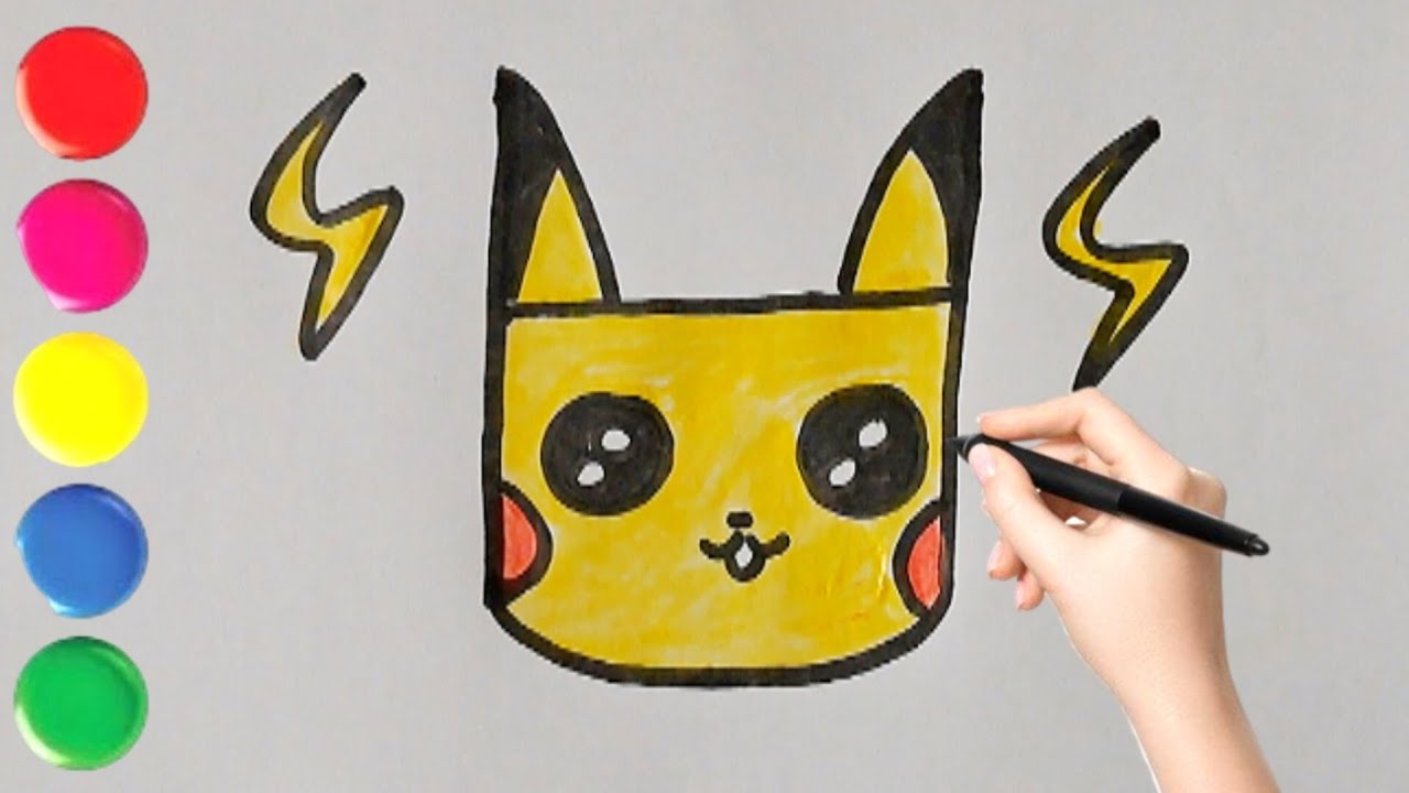 How to Draw cute pikachu for kids &Toddlers / pikachu drawing step by step 