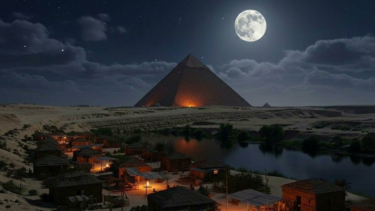 Moonlit Pyramid Ambience | Calm Ancient Egyptian Music for Relaxing and Focus