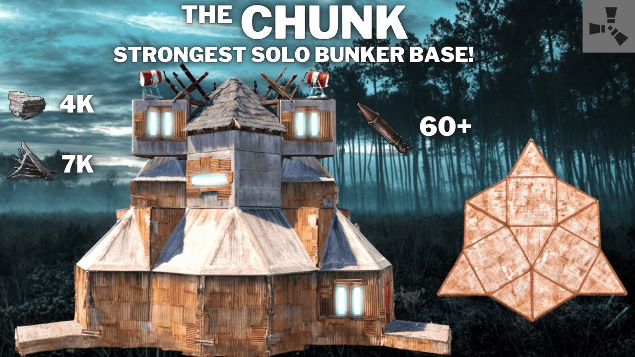 THE CHUNK&bull;SOLO TANK&bull; SIMPLE SOLO/DUO BUNKER BASE&bull;ONLINE AND OFFLINE PROTECTION&bull;CHEAP&bull;RUSTBASE 2024
