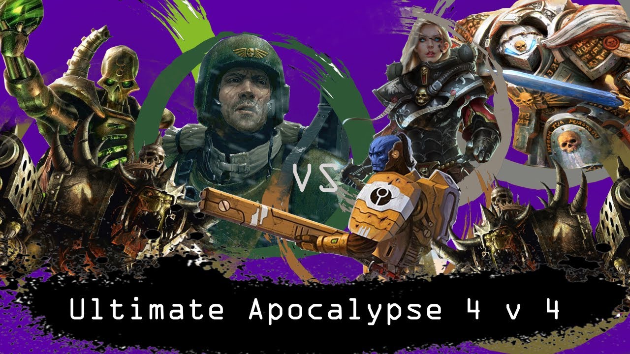 Dawn of War: Ultimate Apocalypse 4 на 4: Некроны, Орки, Имперская Гвардия против Тау, Орков, Сест...
