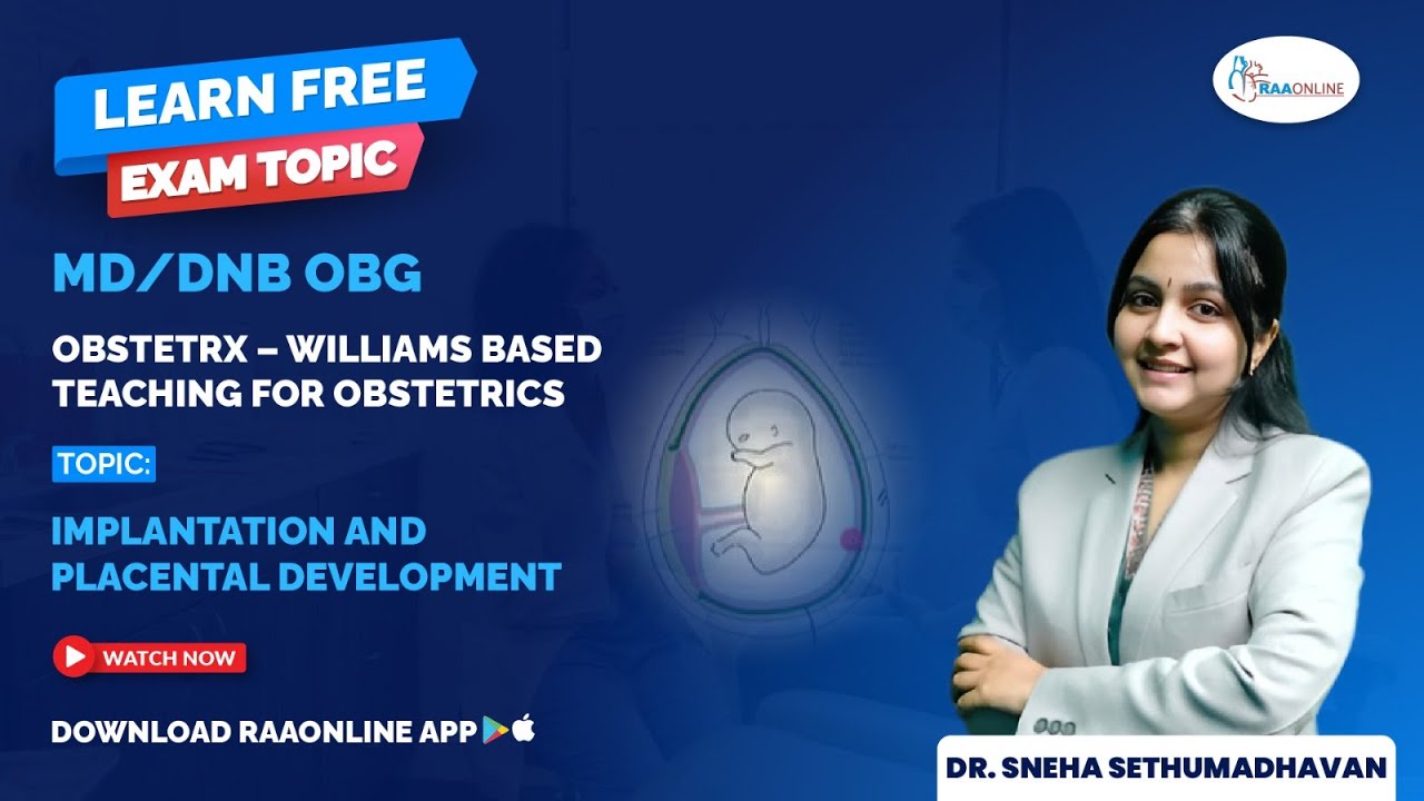 ObstetRx – Williams Based Teaching For Obstetrics | Implantation & Placental Development | RAAONLINE