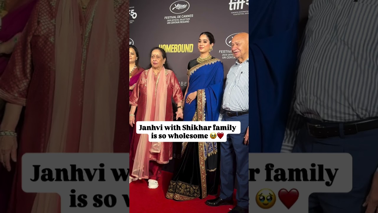 Janhvi Kapoor with Shikhar Pahariya&rsquo;s family at the screening of Homebound.... #janhvikapoor #e24