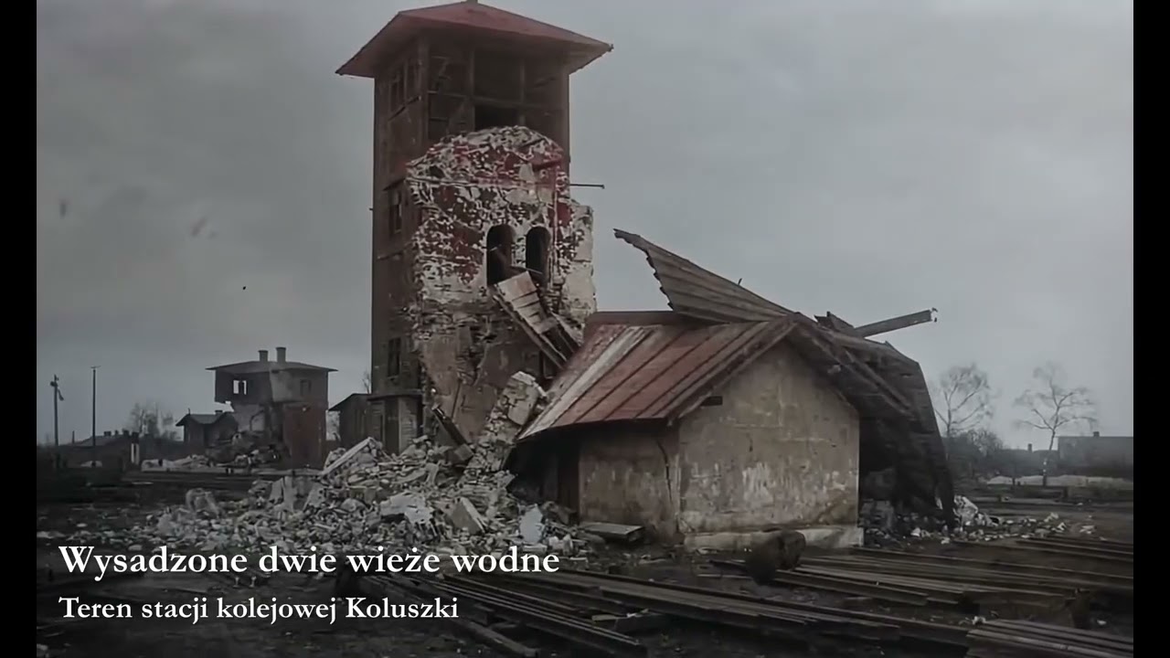 Zniszczenia Koluszkowskiego Węzła Kolejowego w 1914 roku (AI)