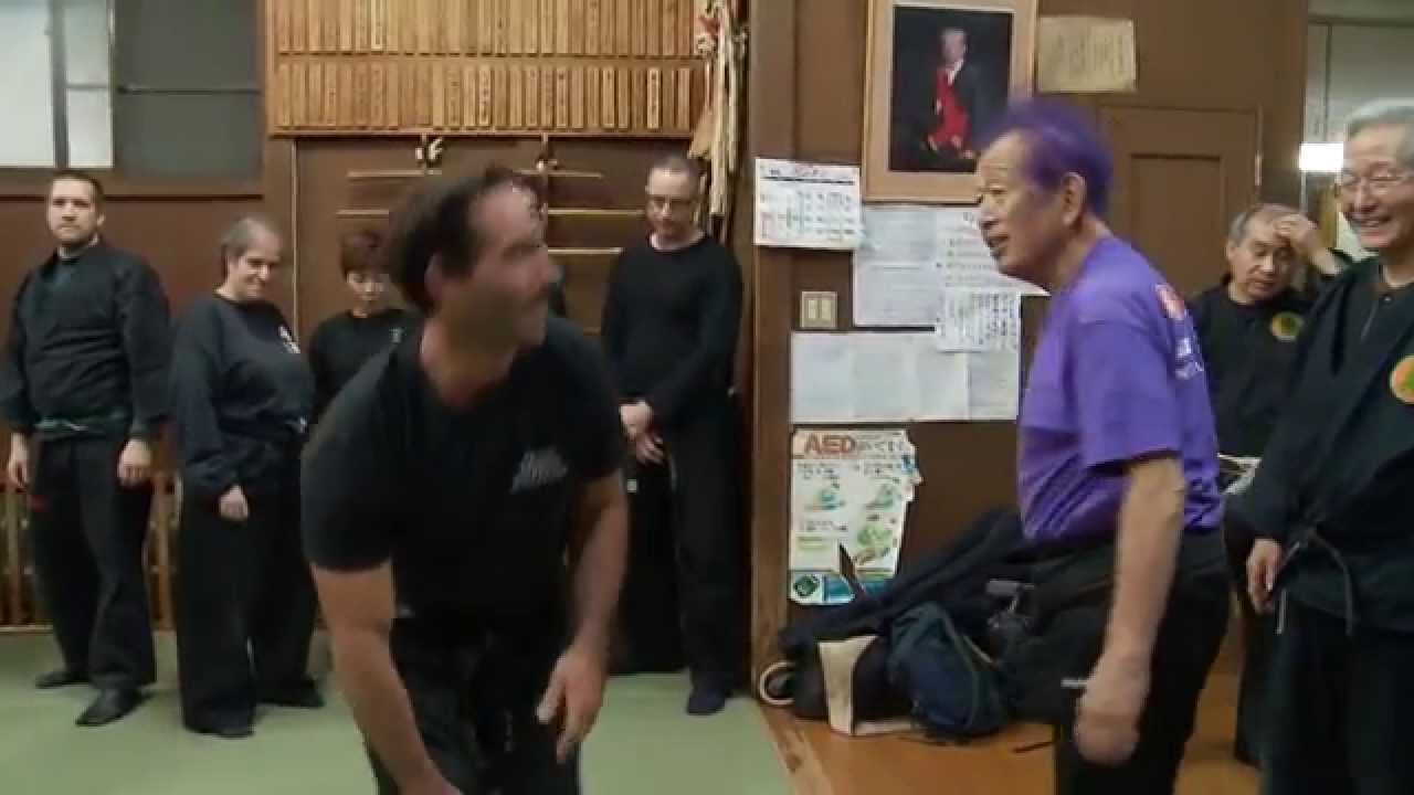 Ninja Grandmaster Masaaki Hatsumi shows advanced Budo Taijutsu