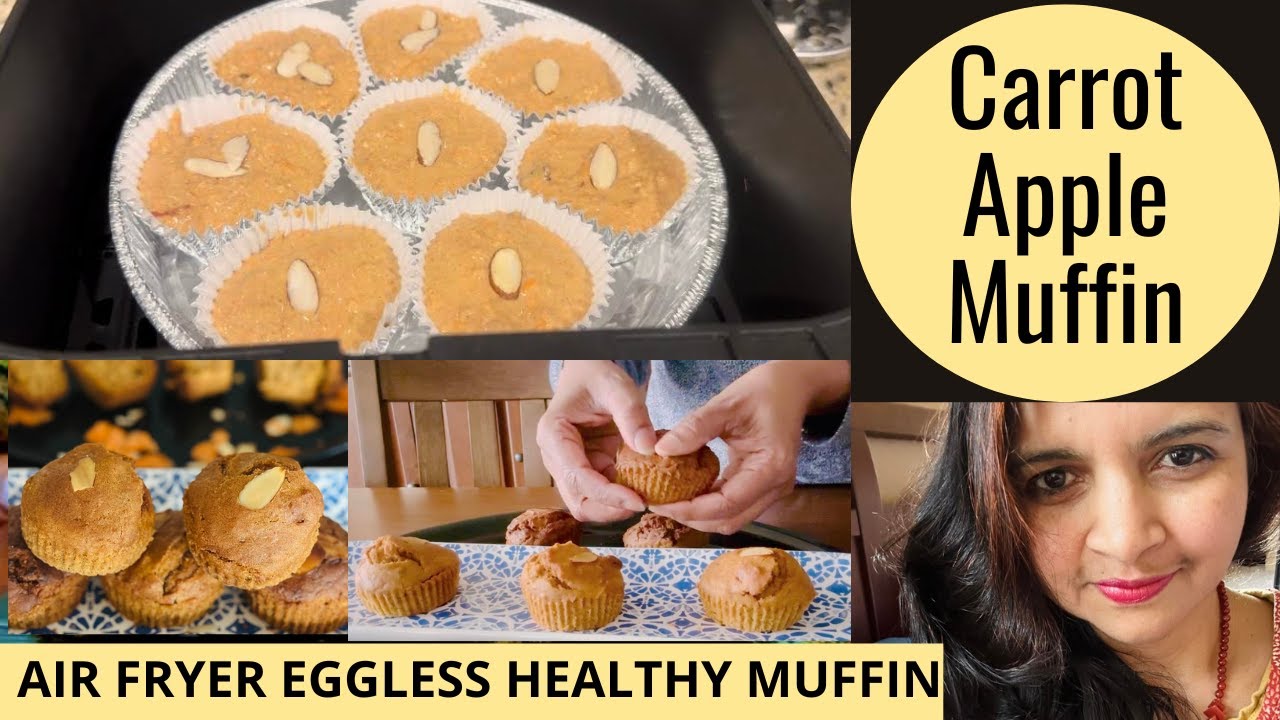 CARROT APPLE MUFFIN in AIR FRYER | Healthy Breakfast Bite (Vegan) @ShinewithShobs