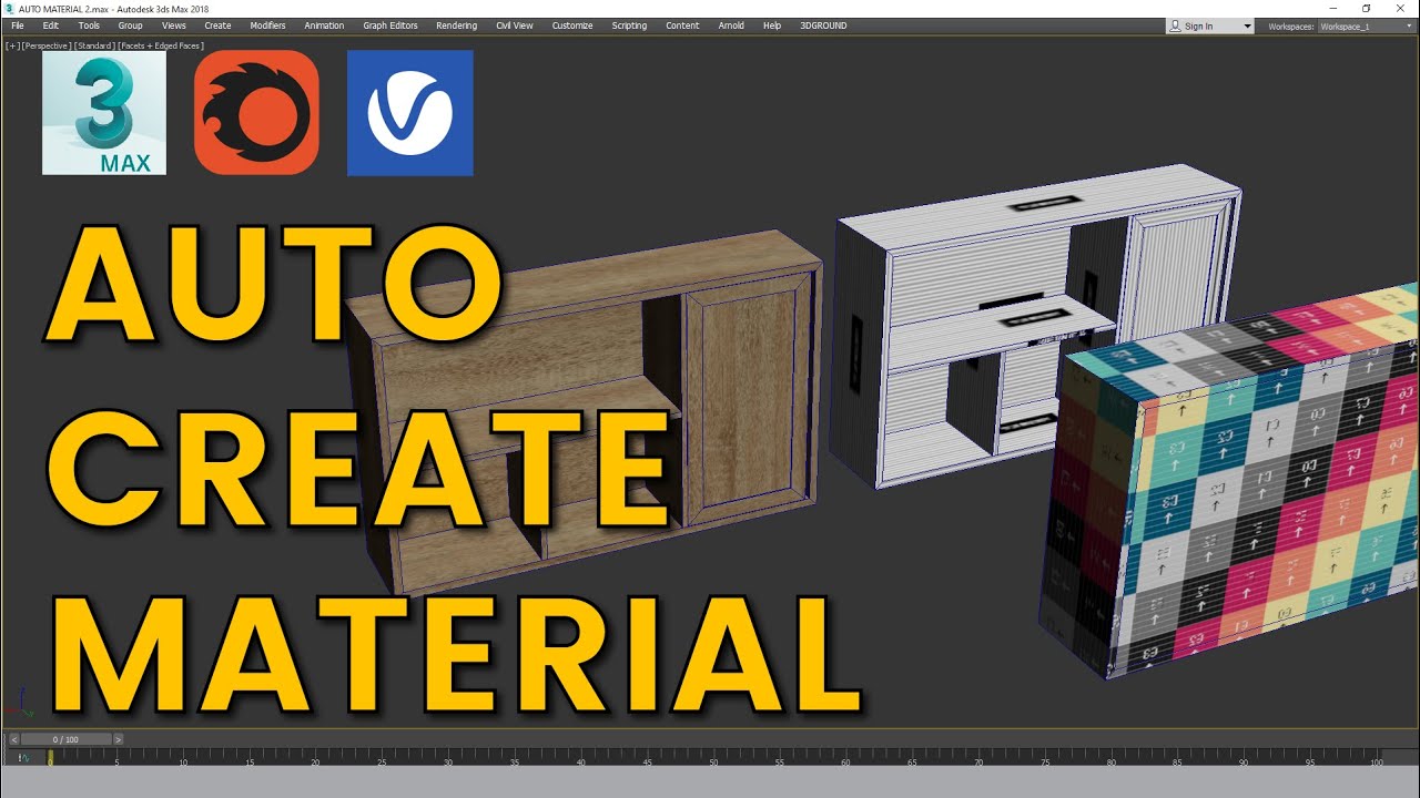 Create And UV Mapping With Auto Material Script 3ds Max | Eris Graphic