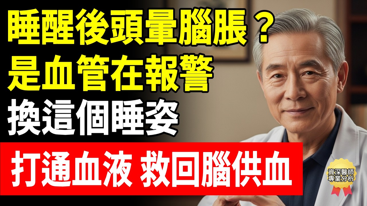 睡醒後頭暈腦脹？是血管在報警！換這個睡姿，打通血液、救回腦供血！#頤養之年 #懷安醫師 #預防中風 #落枕 #正確睡姿