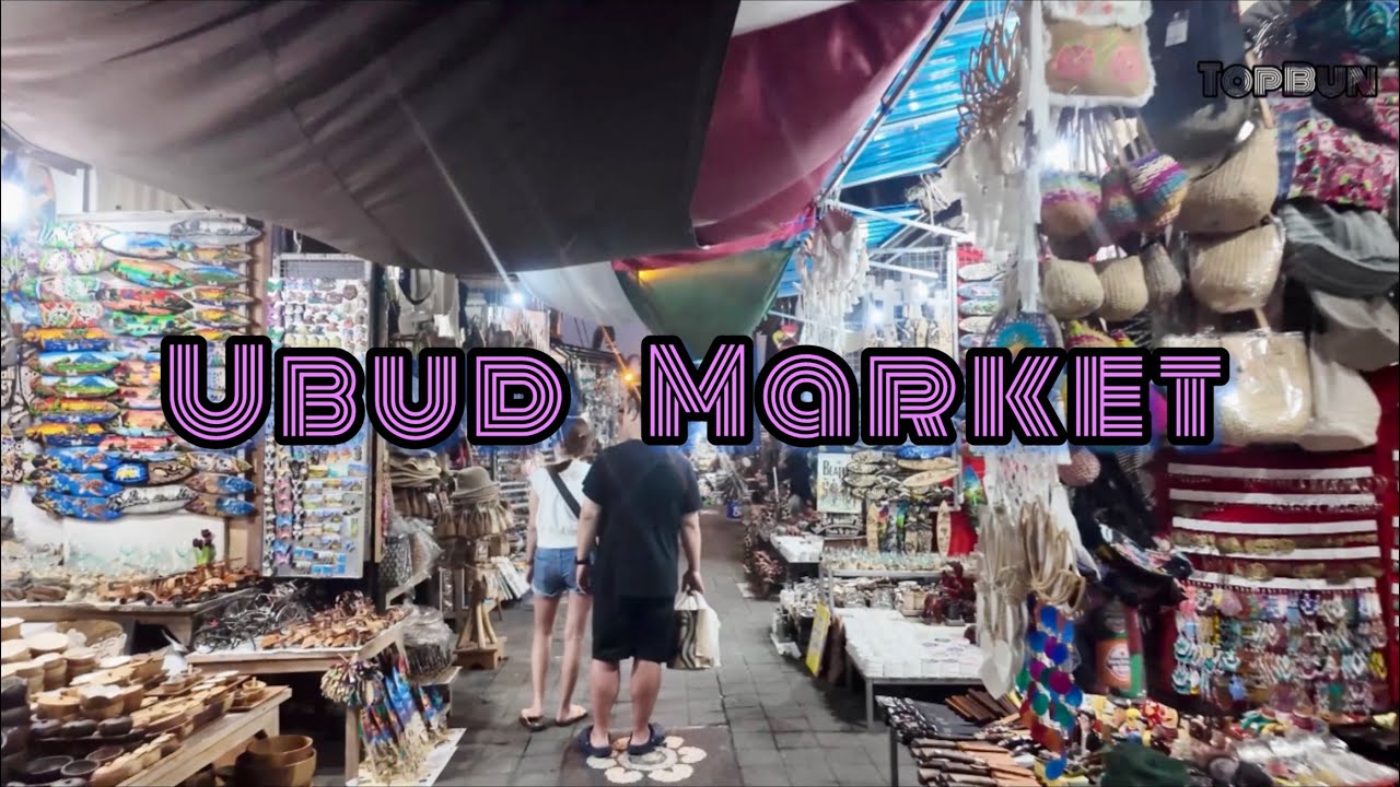 Walking Tour | Ubud Market, Bali | Evening 4K Walk #ubudbali #topbunwalks 