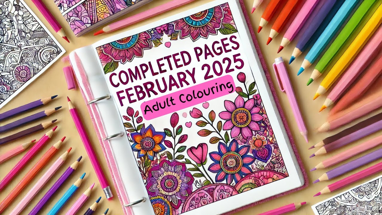 📖 Completed Pages | February 2025 – Adult Colouring