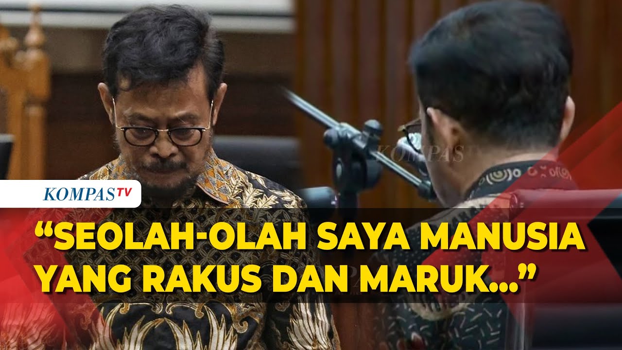 [FULL] Suara Bergetar Syahrul Yasin Limpo Bacakan Pleidoi di Sidang Kasus Korupsi Kementan
