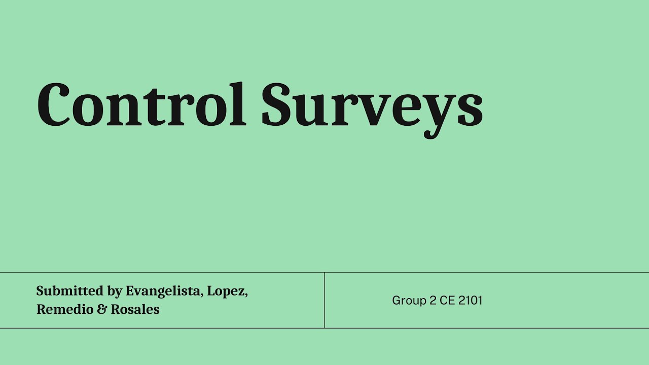 UNIT 6 | Control Surveys