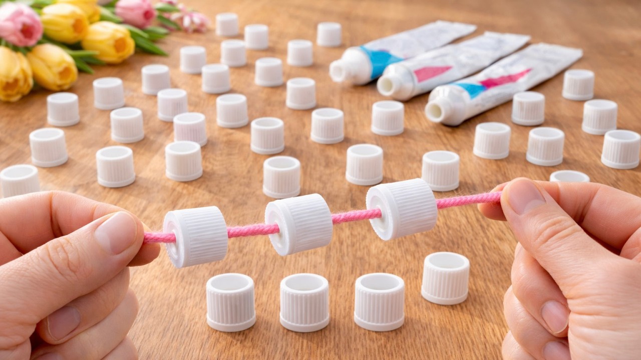 AMAZING! Look What I Made With Toothpaste Caps and Yarn!