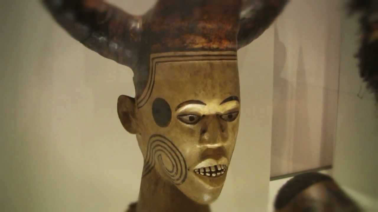 makonde mask and Ekoi head dress