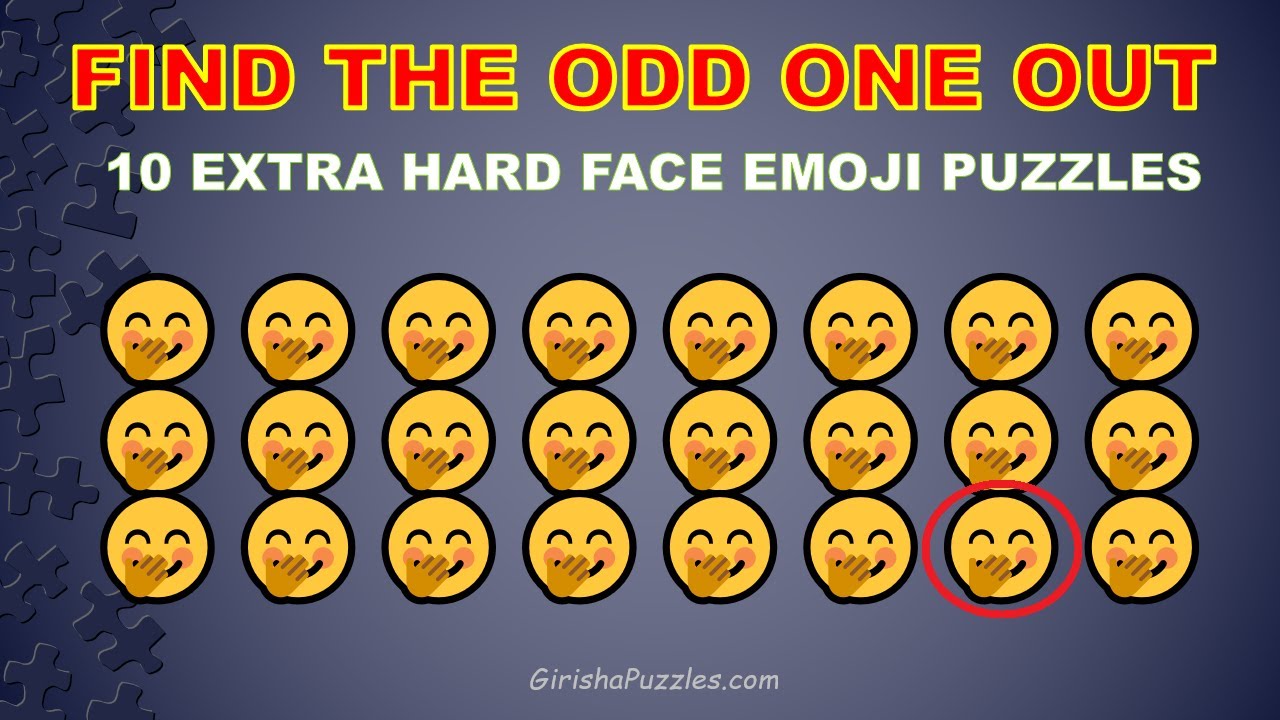 Find The Odd One Out - Ten Extra Hard Face Emoji 😡