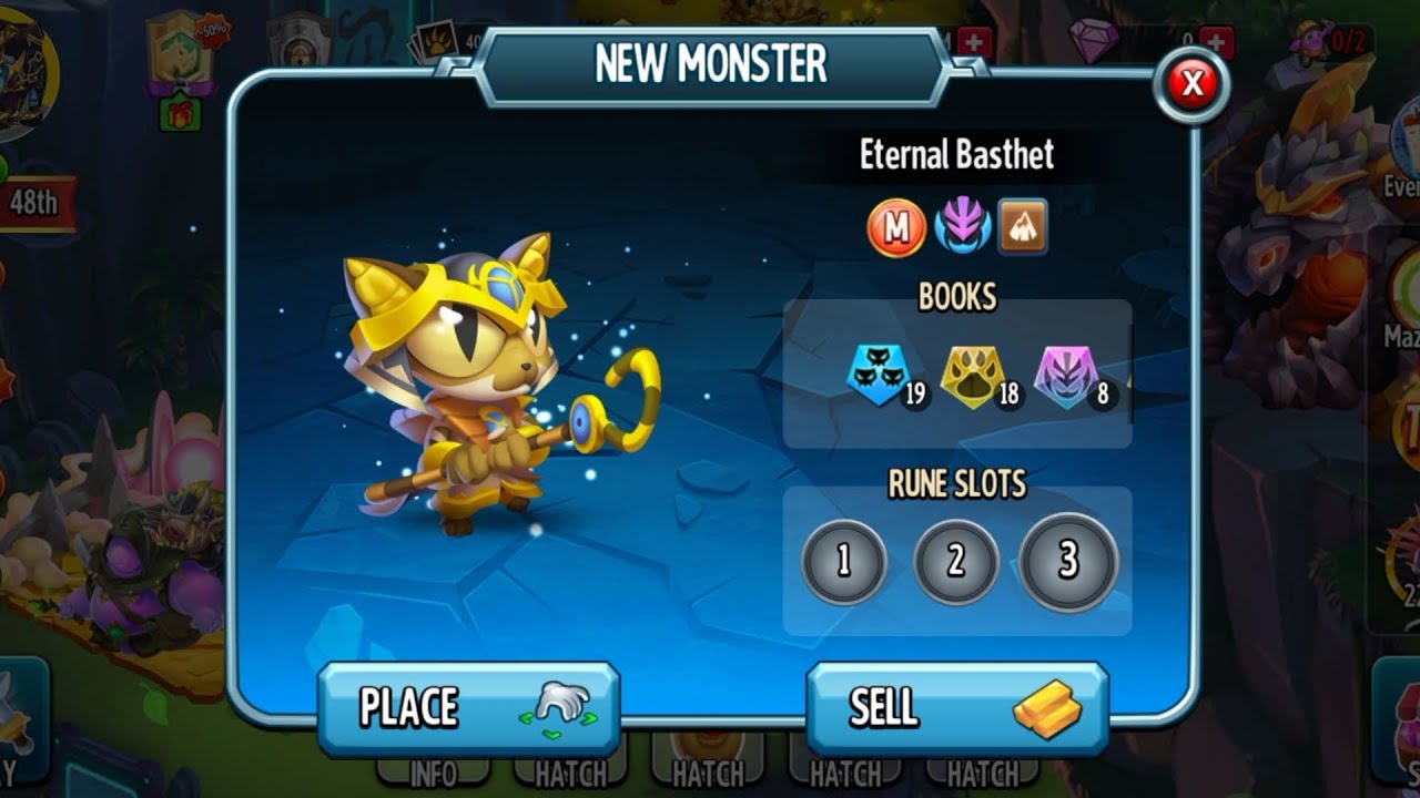 Hatching Eternal Basthet | Monster legends gameplay 