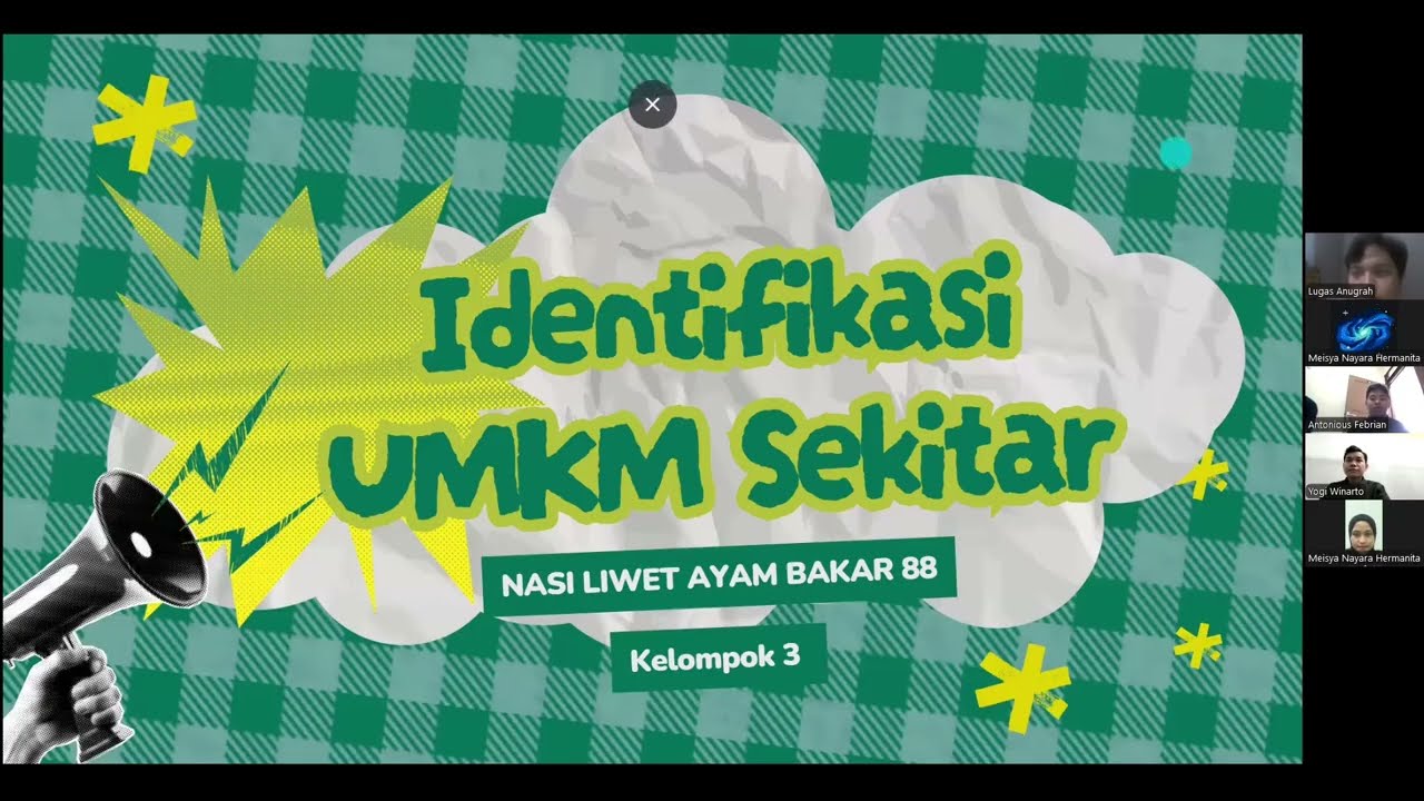 Presentasi kelompok 3C Customer Value. Identifikasi UMKM Nasi liwet ayam bakar 88.