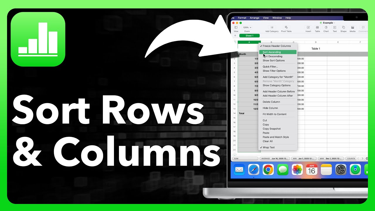 How To Sort In Apple Numbers