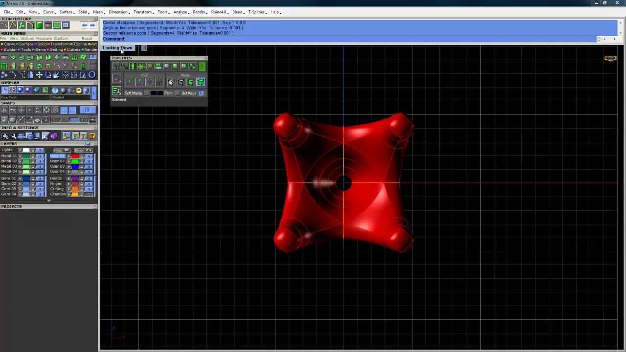 Four Prong Head - Matrix w/ T-Splines