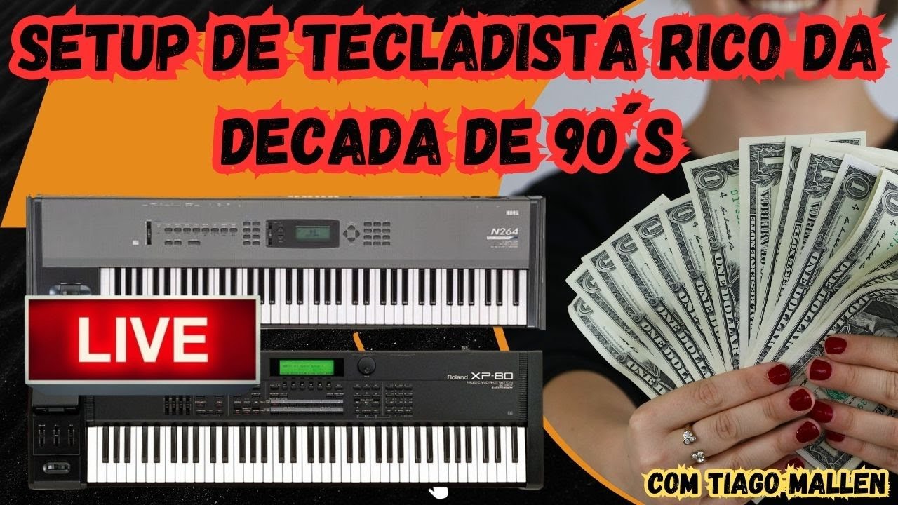 LIVE SETUP DE RICO DA DECADA DE 90´S (KORG N264 E ROLAND XP-80) COM TIAGO MALLEN #teclas