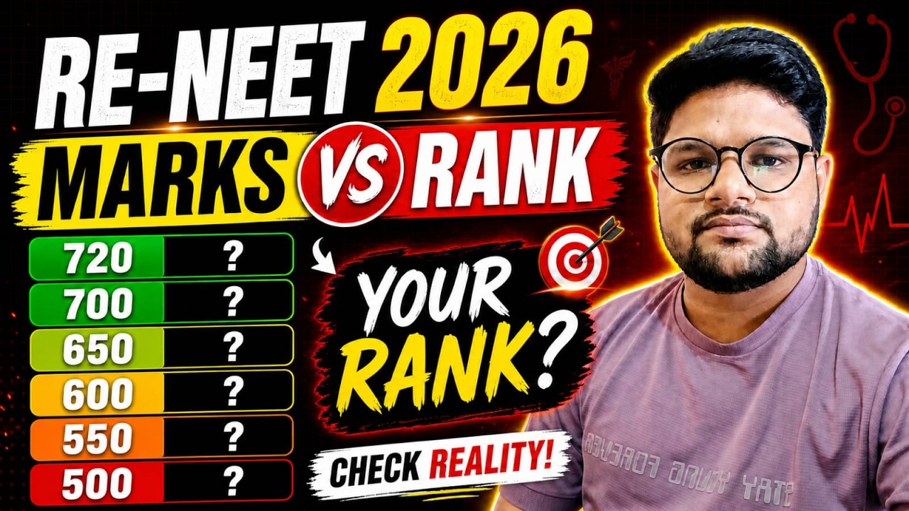 Marks Vs Rank For RE-NEET 2026 lSafe Score For MBBS BDS BSC NURSING, Ayush Cutoff l Cutoff Neet 2025