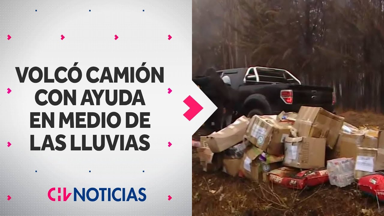 Camión con ayuda para damnificados volcó en ruta del Itata en medio de lluvias - CHV Noticias