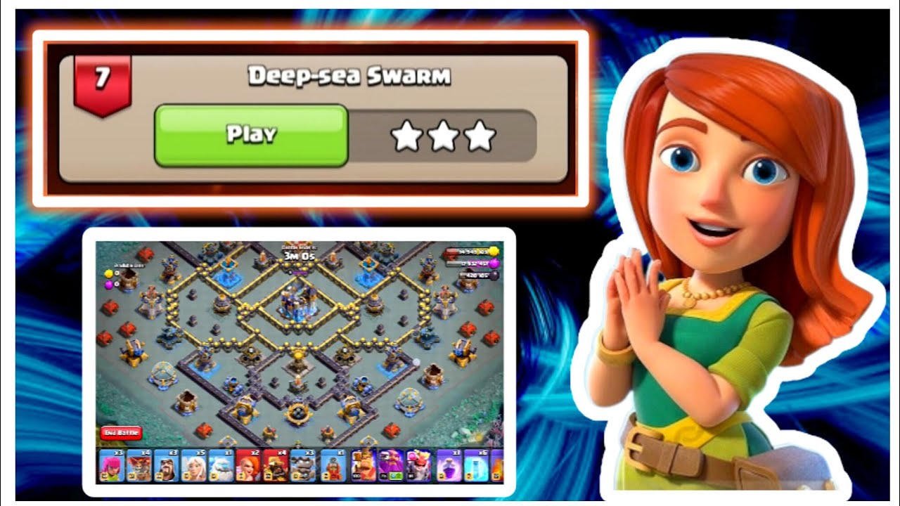 Complete Deep sea Swarm Challenge step by step in coc | deep sea swarm challenge 