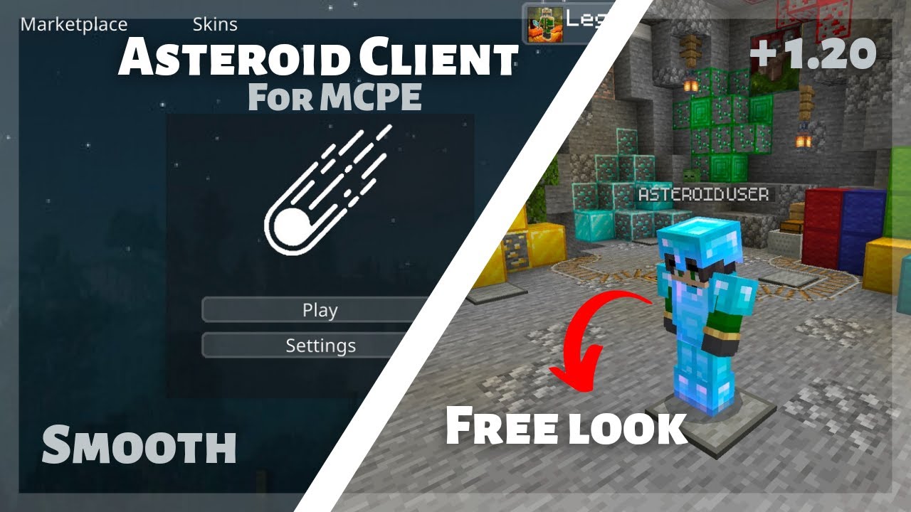 Asteroid Client for MCPE 1.20 || Client with all Features || Smooth Client
