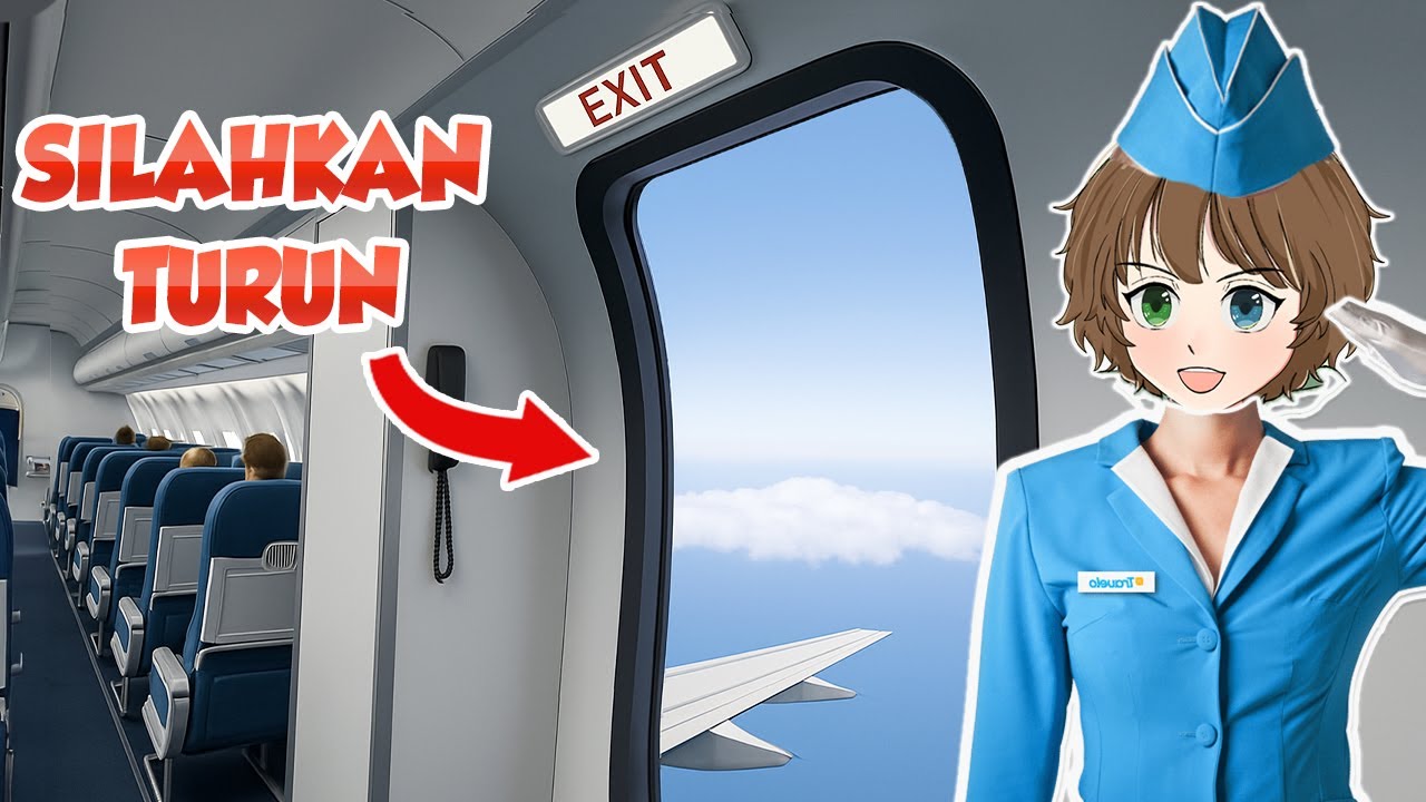 AKU MAIN PRAMUGARI SIMULATOR DAN BUAT PENUMPANG LOMPAT DARI PESAWAT WKWKWK !!!