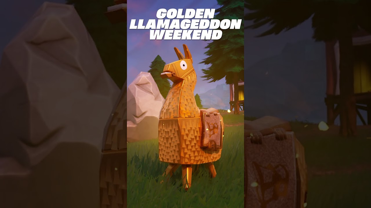 All Golden Llamas. All Mythic Loot Off Spawn. Golden Llamageddon Weekend! #fortnite #blitzroyale