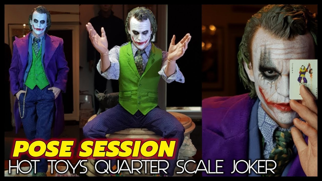 POSE SESSION. HOT TOYS QUARTER SCALE JOKER. THE DARK KNIGHT