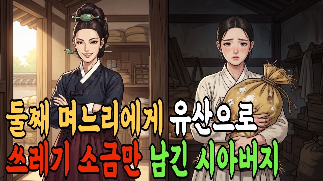 시아버지가 둘째 며느리에게 변색된 소금 가마니 하나만 남기고 눈을 감았다