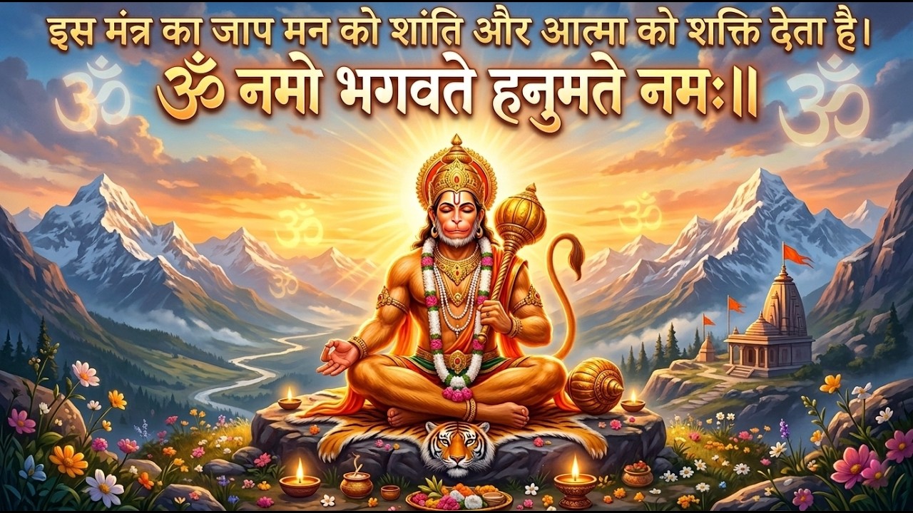 ॐ नमो भगवते हनुमते नमः॥ शक्तिशाली हनुमान मंत्र | सभी संकट दूर करने वाला चमत्कारी मंत्र