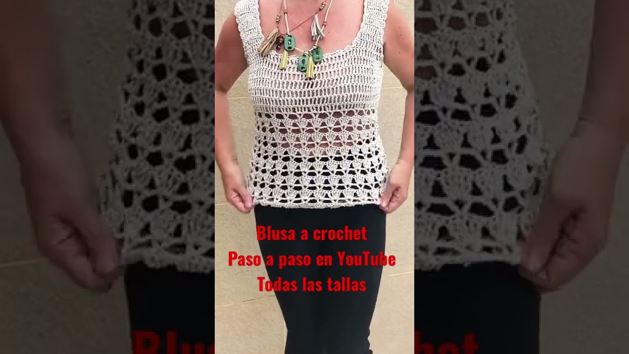 Blusa a crochet s&uacute;per f&aacute;cil #shorts #crochetpattern #blusacrochet #crochet #crochettutorial