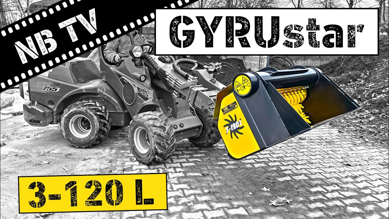 GYRUstar 3-120 L Schaufelseparator | Sieblöffel mit Avant Radlader | Kies & Erde