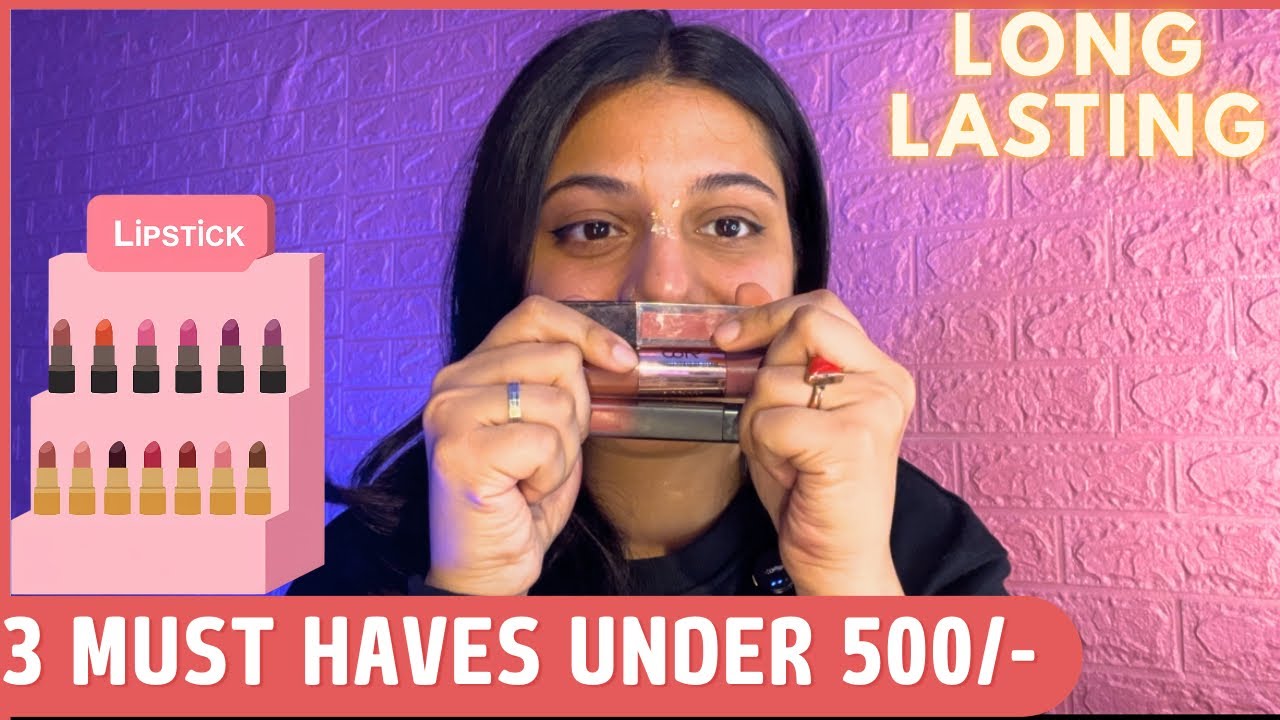 3 Must Have Lipsticks Under 500/-😍 Long Lasting Lipsticks India || Uma Bhalla #musthave #makeup 