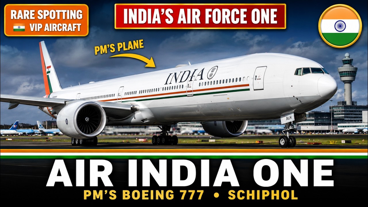 Indian Prime Minister's Official Aircraft Air India One B777 Spotted At Schiphol