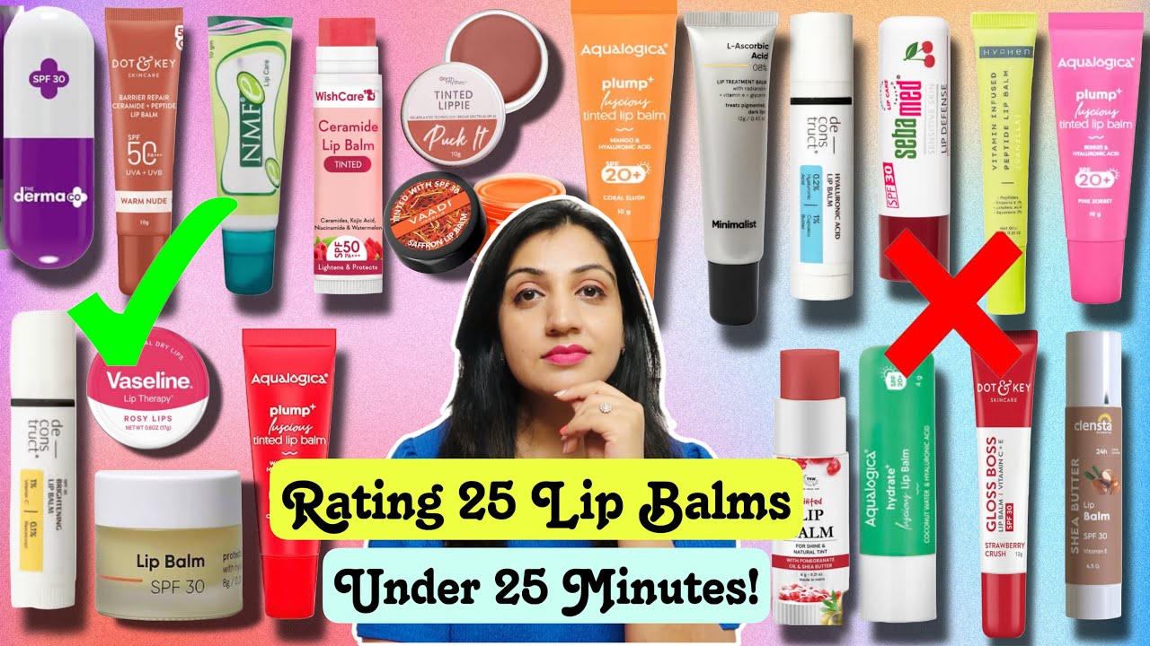 Reviewing 25 Lip Balms|| Best & Worst Lip Balms of all times! Rating my Lip Balms|| Meenakshi Khanna
