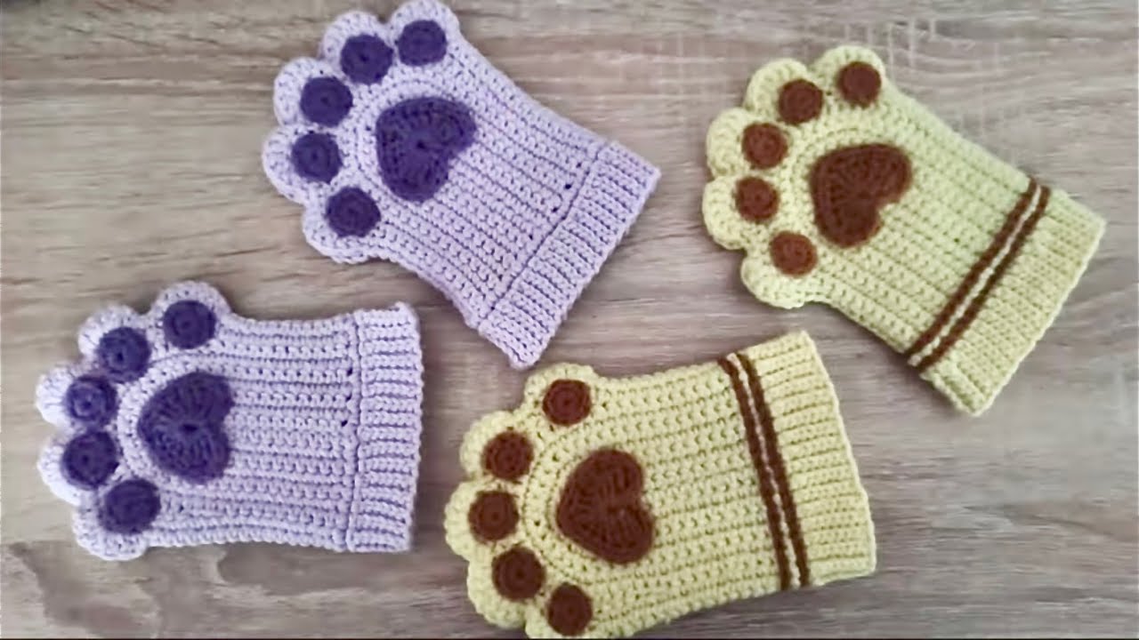 Şirinmi şirin 🐾 pati eldiven modeli yapılışı 🐾 Crochet 🐾 knitting