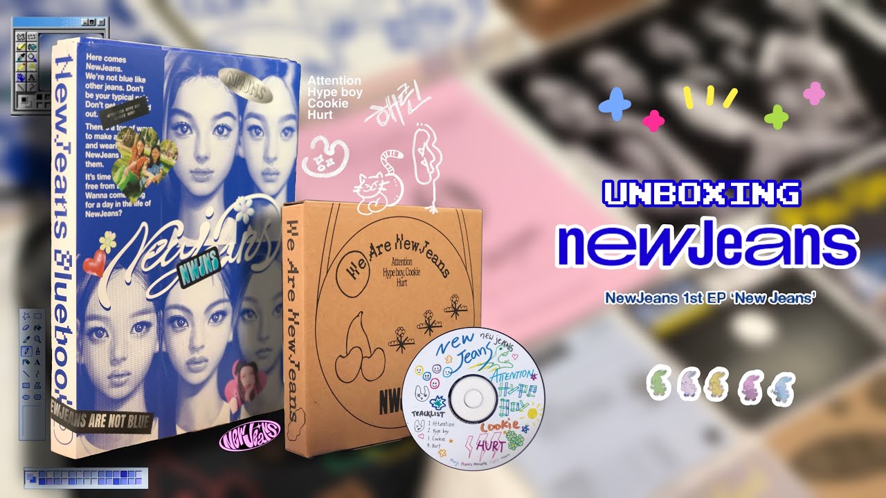 Unboxing NewJeans (뉴진스) - 1st EP 'New Jeans' (Bluebook ver.) & Limited edition bag [Black ver.]  💙