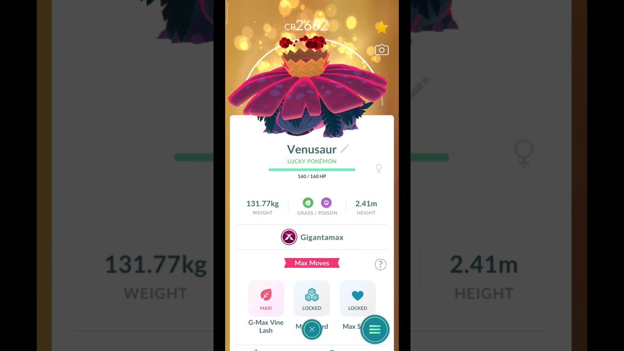 LUCKY TRADE FOR GIGANTAMAX VENUSAUR 😍 #pokemongo #shorts #gigantamax #gigantamaxvenusaur #lucky