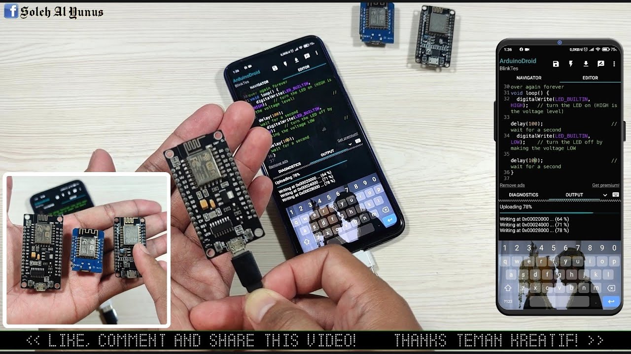 MEMPROGRAM WEMOS DAN NODEMCU ESP8266 MENGGUNAKAN HAPE ANDROID ITU MUDAH!! || ARDUINO TUTORIAL ✅