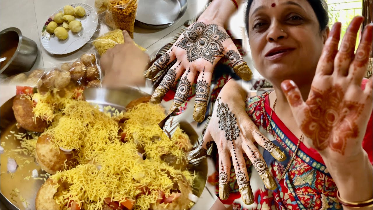 Chalala special  masala puri banai aur mummy ko mehandi lagai