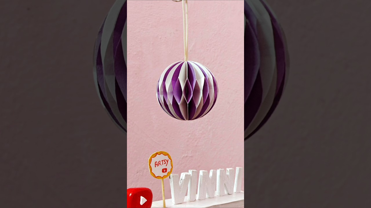 DIY Paper round ball for Diwali decoration🪩 #artsyvinni #diwalidecorationideas #diwalicraft #shorts