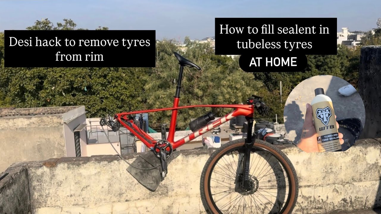 How to fill sealent in tubeless tyres || How to remove tubeless tyres from rim ( at home/ hack)