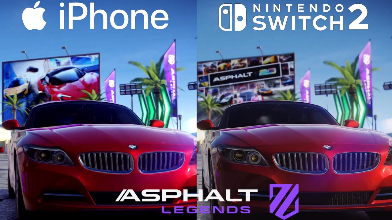 Asphalt Legends Nintendo Switch 2 Edition Vs iPhone 17 Pro - Side by Side Game Comparison
