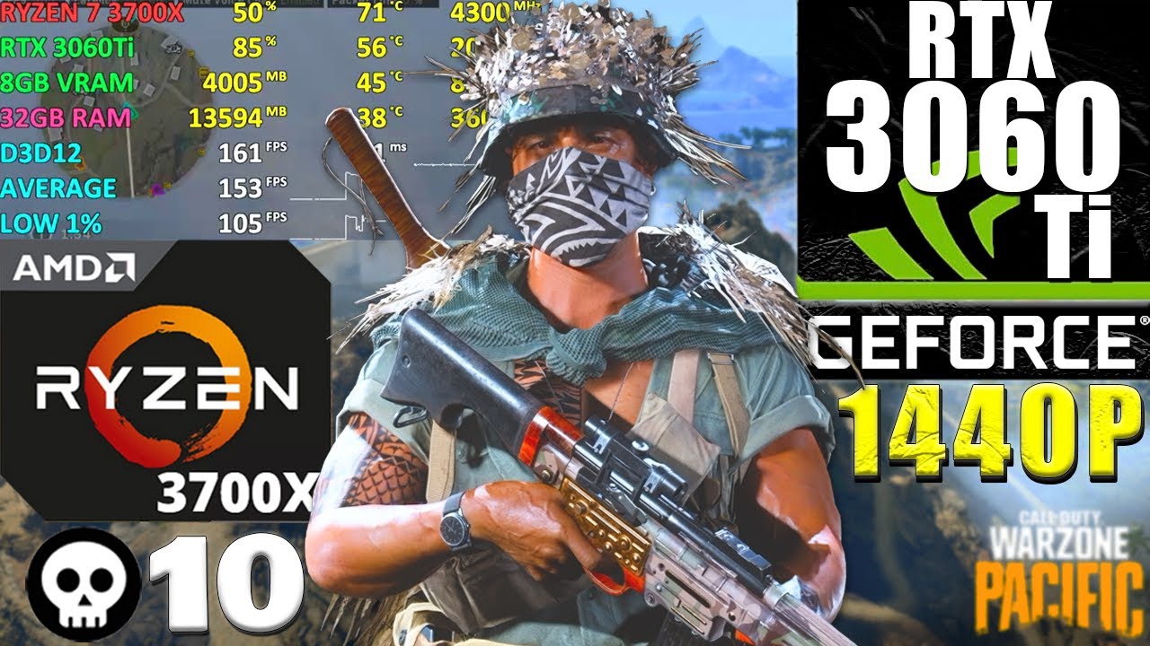 Call of Duty: Warzone Pacific Map | RTX 3060Ti + Ryzen 7 3700X | 1440p(2K ) - Low Settings