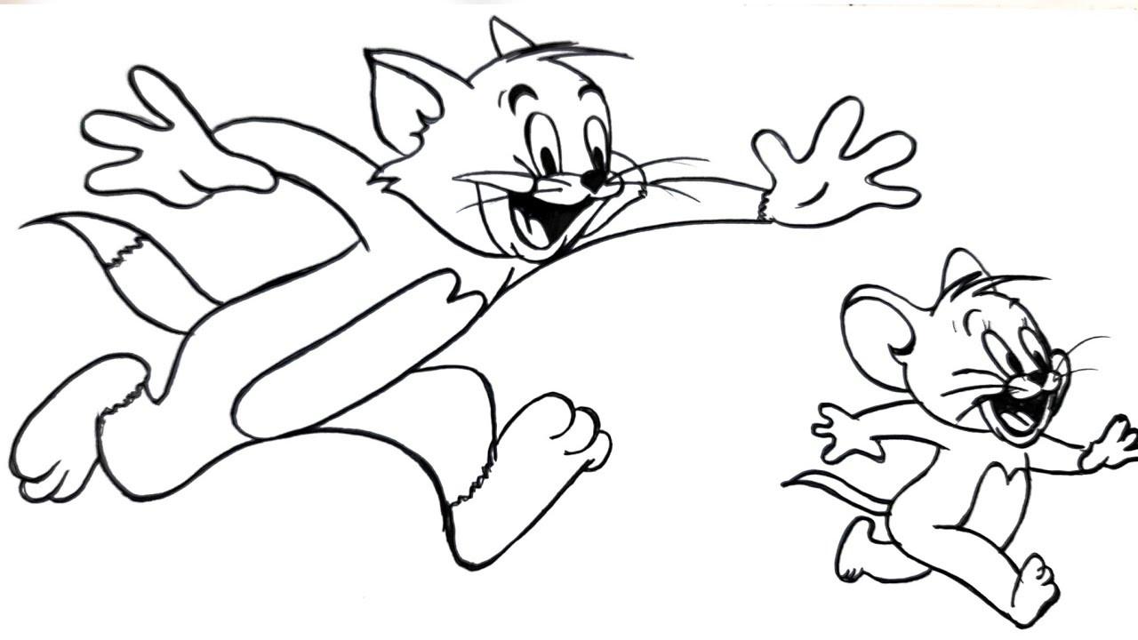 How To Draw Tom and Jerry Step by Step | Easy Tom and Jerry Drawing 
