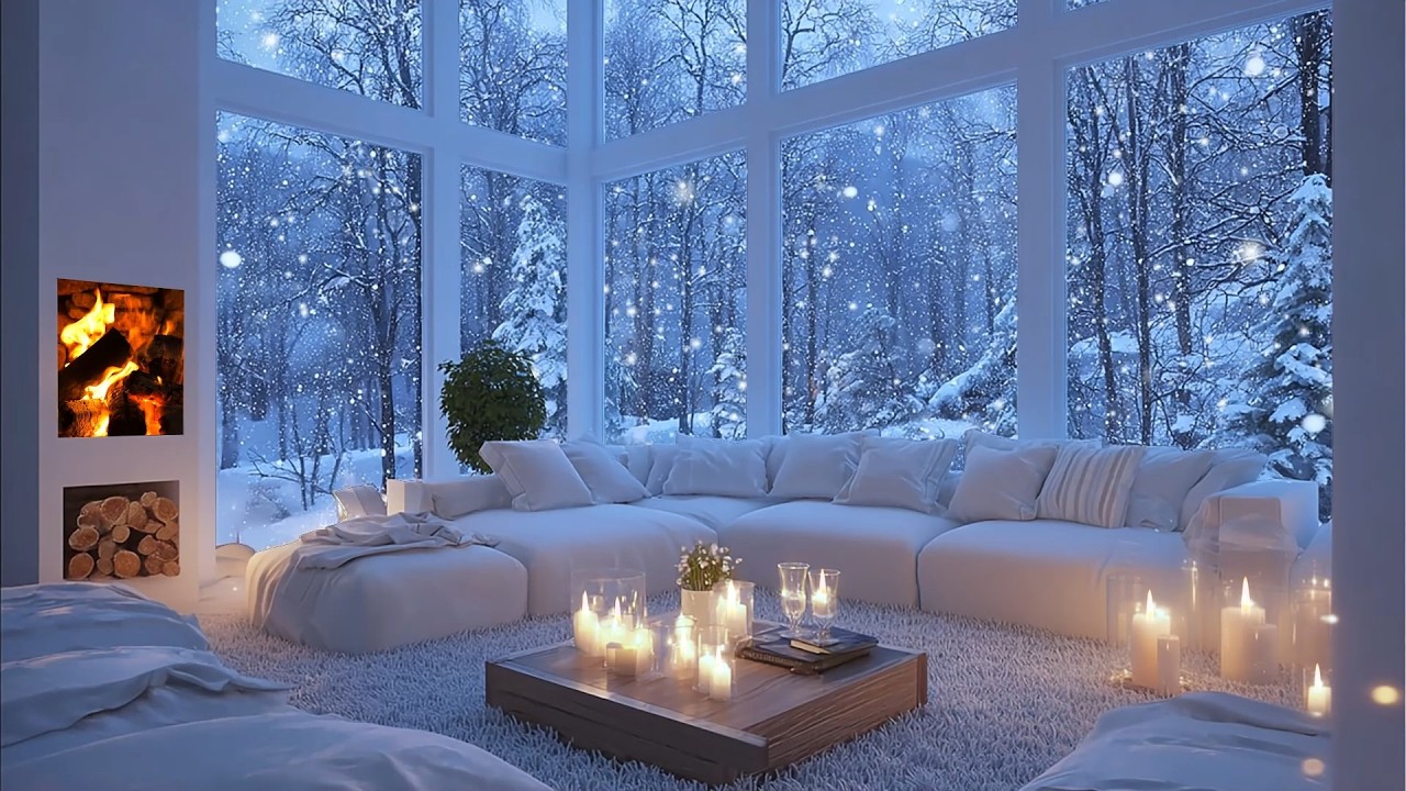 Winter Piano in White Room Lounge | Soft Piano for Study, Work & Relaxation